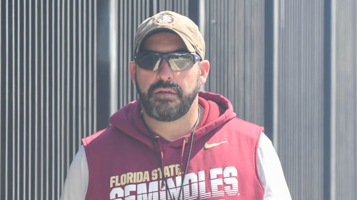 Florida State football and coaches players arrive for the 10th FSU spring football practice of the 2023 season on Tuesday, April 4, 2023.

John Papuchis 1 Of 1