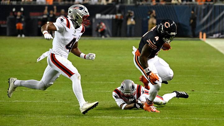 D'Andre Swift carries against the Patriots. The Bears had few chunk plays on the ground Thursday but plenty of possession time. D'Andre Swift carries against the Patriots. The Bears had few chunk plays on the ground Thursday but plenty of possession time.