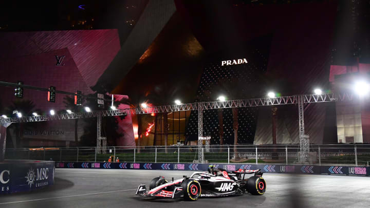 Nov 18, 2023; Las Vegas, Nevada, USA; Haas F1 driver Nico Hulkenberg of Germany (27) during the Las
