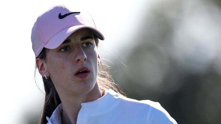 Nov 13, 2024; Belleair, Florida, USA; Indiana Fever guard Caitlin Clark (22) participates in The Annika golf tournament Pro Am at Pelican Golf Club. Mandatory Credit: Nathan Ray Seebeck-Imagn Images Nov 13, 2024; Belleair, Florida, USA; Indiana Fever guard Caitlin Clark (22) participates in The Annika golf tournament Pro Am at Pelican Golf Club. Mandatory Credit: Nathan Ray Seebeck-Imagn Images