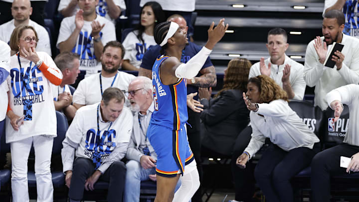 Apr 24, 2024; Oklahoma City, Oklahoma, USA; Oklahoma City Thunder guard Shai Gilgeous-Alexander (2)