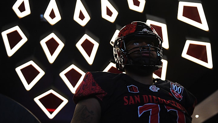 San Diego State Aztecs offensive lineman Josh Simmons. 