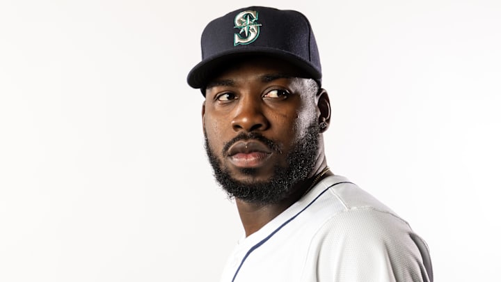 Seattle Mariners pitcher Sauryn Lao poses for a portrait during media day Feb. 20 at Peoria Sports Complex. Seattle Mariners pitcher Sauryn Lao poses for a portrait during media day Feb. 20 at Peoria Sports Complex.