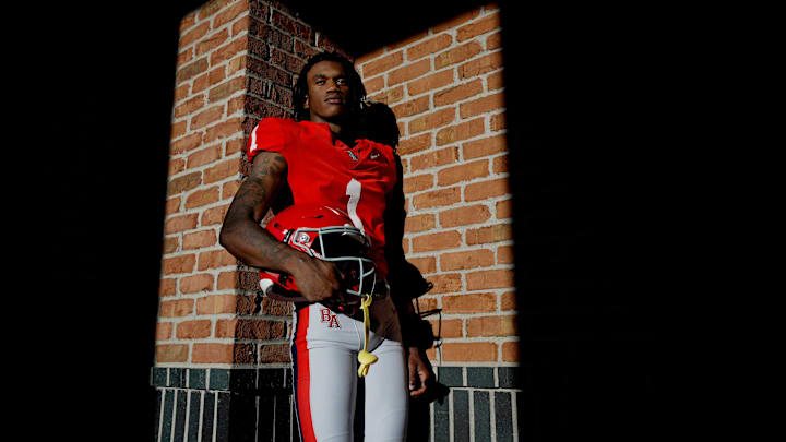 Brentwood Academy wide receiver Kesean Bowman Wednesday, Sept. 17, 2025 in Brentwood, Tenn.