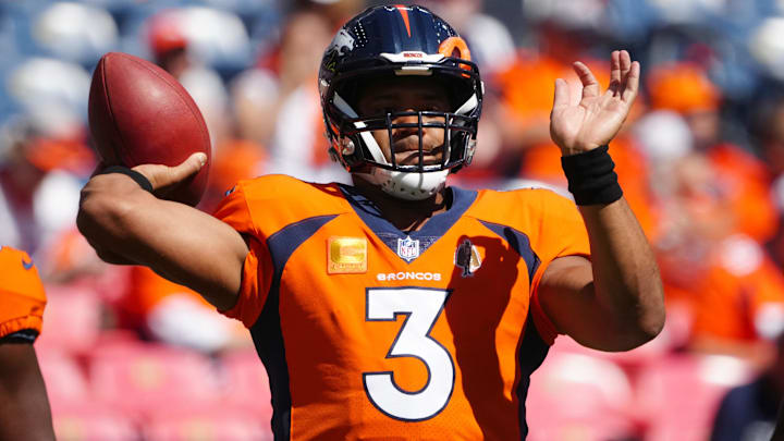 Denver Broncos quarterback Russell Wilson (3) 