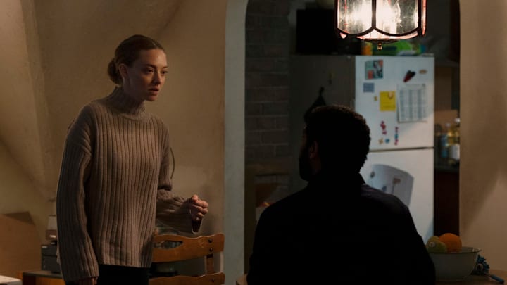 LONG BRIGHT RIVER -- "Mother Wolf" Episode 103 -- Pictured: (l-r) Amanda Seyfried as Mickey, Nicholas Pinnock as Truman