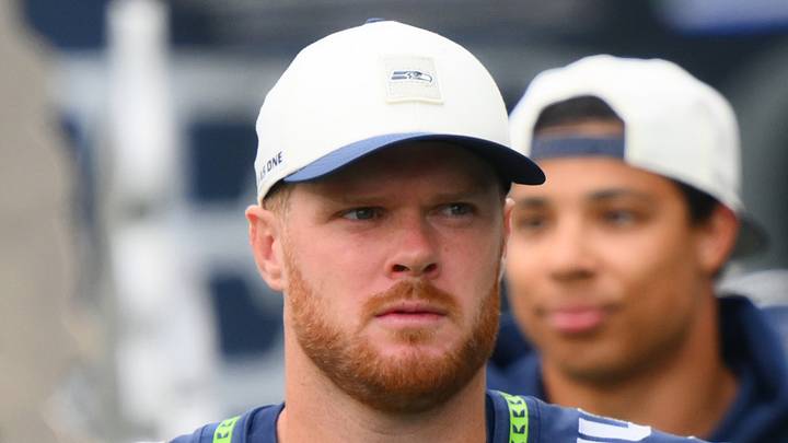 Seattle Seahawks quarterback Sam Darnold ahead of a preseason game