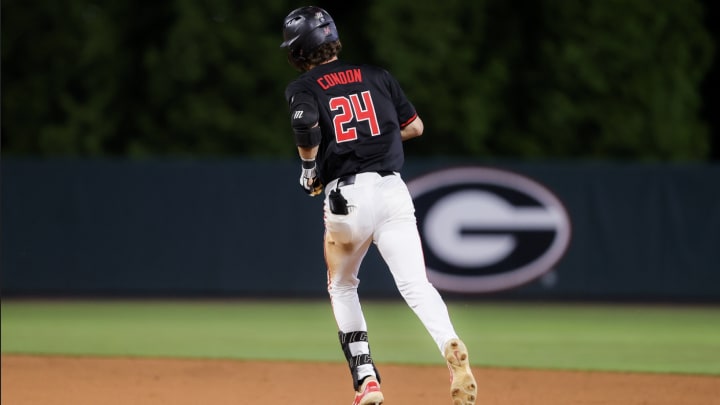 Georgia first baseman and outfielder Charlie Condon (24) during Georgia’s game against NC State at the NCAA Athens Super Regional at Foley Field in Athens, Ga., on Monday, June 10, 2024. (Kari Hodges/UGAAA)