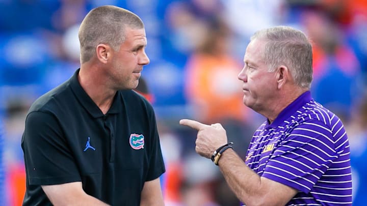Florida Gators head coach Billy Napier and LSU Tigers head coach Brian Kelly Florida Gators head coach Billy Napier and LSU Tigers head coach Brian Kelly