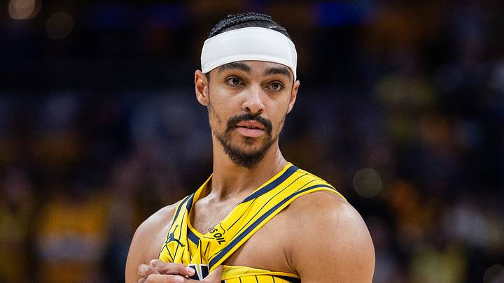 Oct 23, 2026; Indianapolis, Indiana, USA;  Indiana Pacers guard Andrew Nembhard (2) in the second half against the Dallas Mavericks at Gainbridge Fieldhouse.  Mandatory Credit: Trevor Ruszkowski-Imagn Images