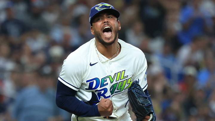 Rays SP Freddy Peralta threw six scoreless innings against the Guardians in Game 2 of the ALCS. 