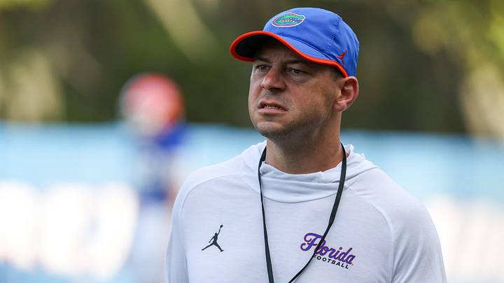 Florida head coach Jon Sumrall, watches drills during spring practice at Sanders Practice Fields in Gainesville, FL on Thursday, March 12, 2026. [Alan Youngblood/Gainesville Sun]