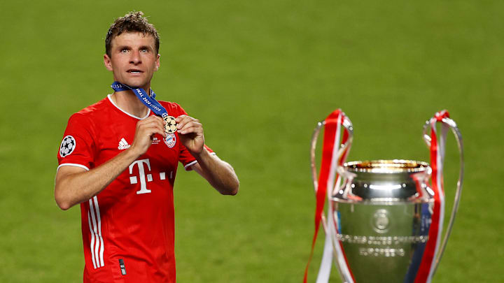 Thomas Müller, hier nach dem Gewinn der Champions League 2020