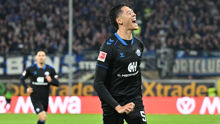 Santiago Castañeda celebrates his goal against Hoffenheim. Santiago Castañeda celebrates his goal against Hoffenheim.