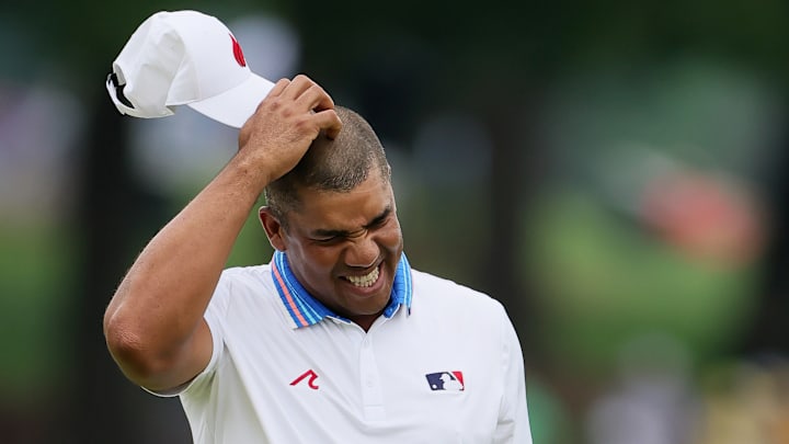 Jhonattan Vegas during the second round of the 2025 PGA Championship at Quail Hollow Club