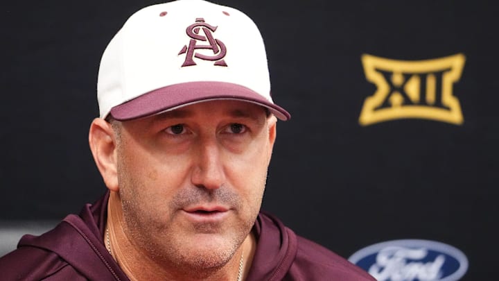 Arizona State head coach Willie Bloomquist during a news conference at Phoenix Municipal Stadium on May 27, 2025. Arizona State head coach Willie Bloomquist during a news conference at Phoenix Municipal Stadium on May 27, 2025.