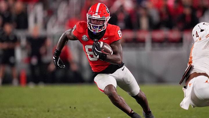 Nov 15, 2025; Athens, Georgia, USA; Georgia Bulldogs wide receiver Dillon Bell (86) runs the ball in the second half against the Texas Longhorns at Sanford Stadium. Mandatory Credit: Dale Zanine-Imagn Images