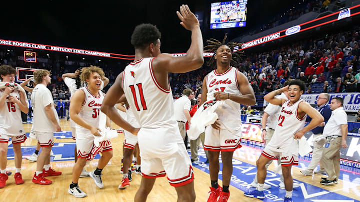 George Rogers Clark celebrates after winning the 2022 Sweet 16 Championship at Rupp Arena in Lexington.  March 19, 2022

2022 Sweet 16 Championship Game