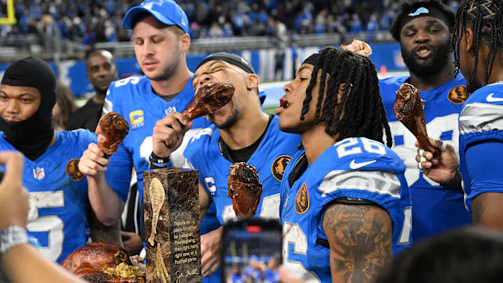 While the Lions celebrated with turkey after Thursday's game, Bears players reportedly reacted angrily to their blown chance. While the Lions celebrated with turkey after Thursday's game, Bears players reportedly reacted angrily to their blown chance.