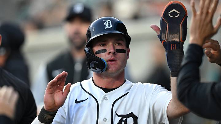 Detroit Tigers third baseman Kevin McGonigle (7) celebrates in the dugout after scoring a run. Credit: Lon Horwedel-Imagn Images Detroit Tigers third baseman Kevin McGonigle (7) celebrates in the dugout after scoring a run. Credit: Lon Horwedel-Imagn Images