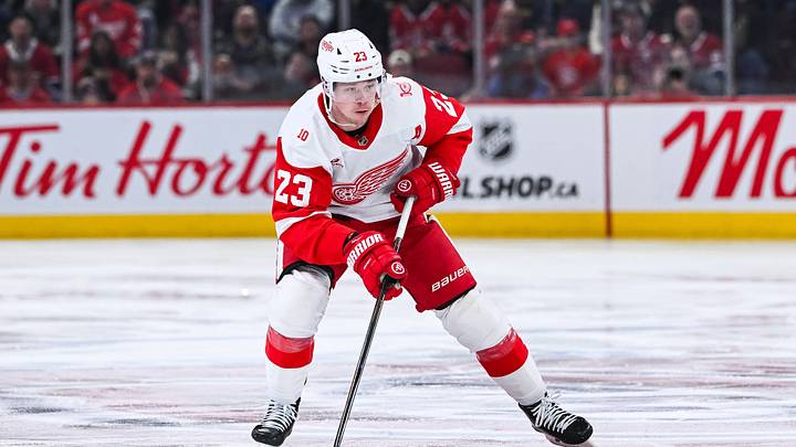 Lucas Raymond of the Detroit Red Wings Lucas Raymond of the Detroit Red Wings