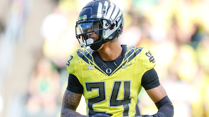 Kingston Lopa in his appearance against Illinois at Autzen Stadium, October 26, 2024, in Eugene, Oregon. 