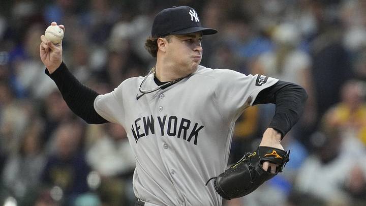 May 9, 2026; Milwaukee, Wisconsin, USA; New York Yankees pitcher Cam Schlittler (31) delivers a pitch against the Milwaukee Brewers in the first inning at American Family Field. Mandatory Credit: Michael McLoone-Imagn Images May 9, 2026; Milwaukee, Wisconsin, USA; New York Yankees pitcher Cam Schlittler (31) delivers a pitch against the Milwaukee Brewers in the first inning at American Family Field. Mandatory Credit: Michael McLoone-Imagn Images