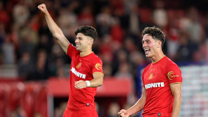USMNT players Sebastian Berhalter and Max Arfsten celebrate a win for their new club, Middlesbrough.