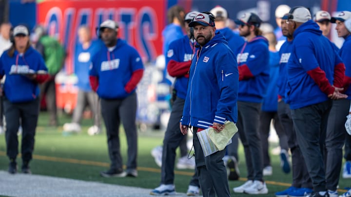 NY Giants head coach Brian Daboll coaches from his sideline during a game between the New York Giants and the Washington Commanders at MetLife Stadium in East Rutherford on Sunday, Nov. 3, 2024.