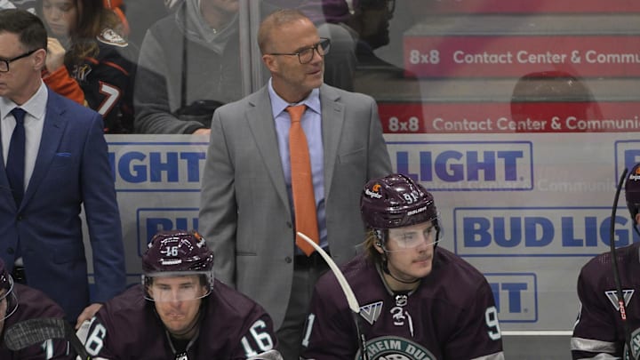 Anaheim Ducks head coach Greg Cronin on Jan 21, 2024. Anaheim Ducks head coach Greg Cronin on Jan 21, 2024.