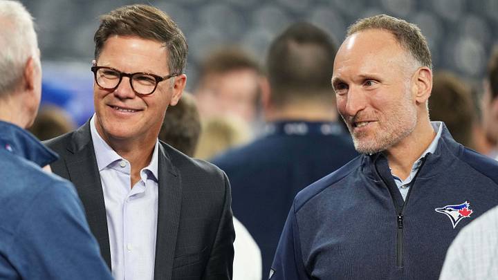 Toronto Blue Jays GM Ross Atkins (left) and President Mark Shapiro (right). Credit: Nick Turchiaro-USA TODAY Sports Toronto Blue Jays GM Ross Atkins (left) and President Mark Shapiro (right). Credit: Nick Turchiaro-USA TODAY Sports