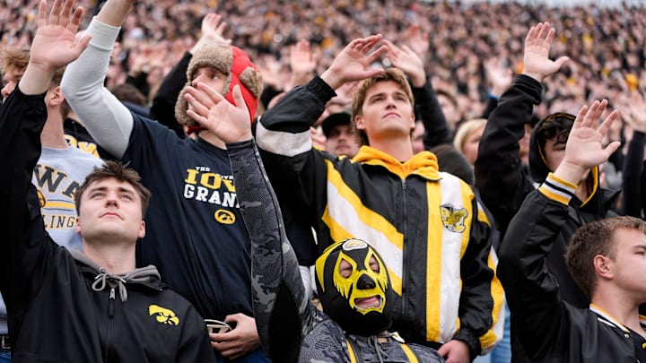 Iowa Hawkeyes fans wave to the Stead Family Children’s Hospital after the first quarter during a football game against the Minnesota Golden Gophers Oct. 25, 2025 at Kinnick Stadium in Iowa City, Iowa. Iowa Hawkeyes fans wave to the Stead Family Children’s Hospital after the first quarter during a football game against the Minnesota Golden Gophers Oct. 25, 2025 at Kinnick Stadium in Iowa City, Iowa.