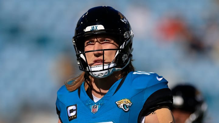 Jacksonville Jaguars quarterback Trevor Lawrence (16) warms up before an NFL football matchup Sunday, Dec. 1, 2024 at EverBank Stadium in Jacksonville, Fla. [Corey Perrine/Florida Times-Union]