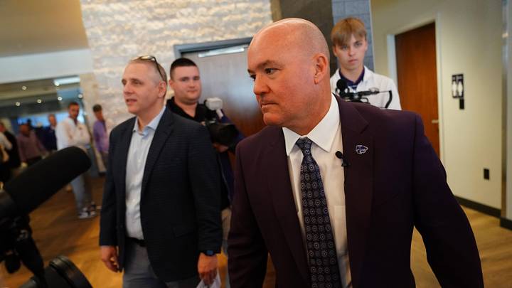 Casey Alexander is welcomed as the new head coach of the Kansas State men’s basketball team during a press conference at Bramlage Coliseum on Monday, March 16, 2026. Casey Alexander is welcomed as the new head coach of the Kansas State men’s basketball team during a press conference at Bramlage Coliseum on Monday, March 16, 2026.