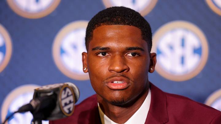 Texas A&M Aggies quarterback Marcel Reed (10) speaks to the media at SEC Media Days. Texas A&M Aggies quarterback Marcel Reed (10) speaks to the media at SEC Media Days.