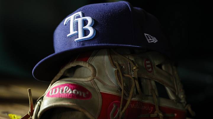 Apr 3, 2023; Washington, District of Columbia, USA; A general view of a Tampa Bay Rays hat and glove during the seventh inning of the game against the Washington Nationals at Nationals Park. Mandatory Credit: Scott Taetsch-USA TODAY Sports Apr 3, 2023; Washington, District of Columbia, USA; A general view of a Tampa Bay Rays hat and glove during the seventh inning of the game against the Washington Nationals at Nationals Park. Mandatory Credit: Scott Taetsch-USA TODAY Sports