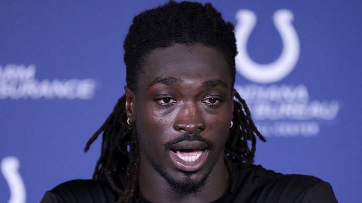 Indianapolis Colts wide receiver Ashton Dulin speaks to the media