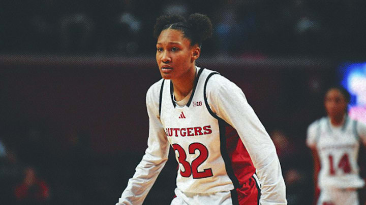 Rutgers women's basketball player Kiyomi McMiller (32) during a December 15, 2024 NCAAW game.