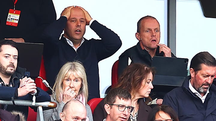 Arne Slot was in the stands serving the final game of a two-match touchline ban