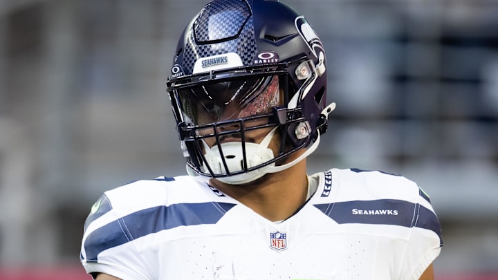 Dec 8, 2024; Glendale, Arizona, USA; Seattle Seahawks tight end Noah Fant (87) against the Arizona Cardinals at State Farm Stadium. Mandatory Credit: Mark J. Rebilas-Imagn Images Dec 8, 2024; Glendale, Arizona, USA; Seattle Seahawks tight end Noah Fant (87) against the Arizona Cardinals at State Farm Stadium. Mandatory Credit: Mark J. Rebilas-Imagn Images