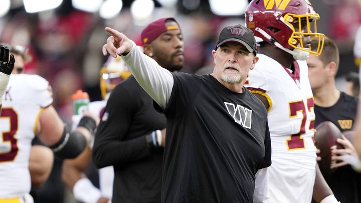 Oct 19, 2026; Santa Clara, California, USA; Washington Commanders head coach Dan Quinn gestures before the game against the San Francisco 49ers at Levi's Stadium. Mandatory Credit: Kyle Terada-Imagn Images Oct 19, 2026; Santa Clara, California, USA; Washington Commanders head coach Dan Quinn gestures before the game against the San Francisco 49ers at Levi's Stadium. Mandatory Credit: Kyle Terada-Imagn Images