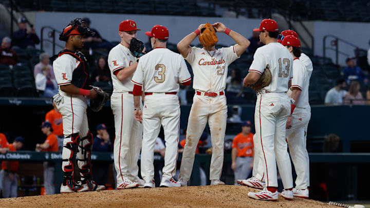 Feb 22, 2026; Arlington, TX, USA; Louisville vs Auburn during the Amegy Bank College Baseball Series at Globe Life Field. Mandatory Credit: Chris Jones-Imagn Images