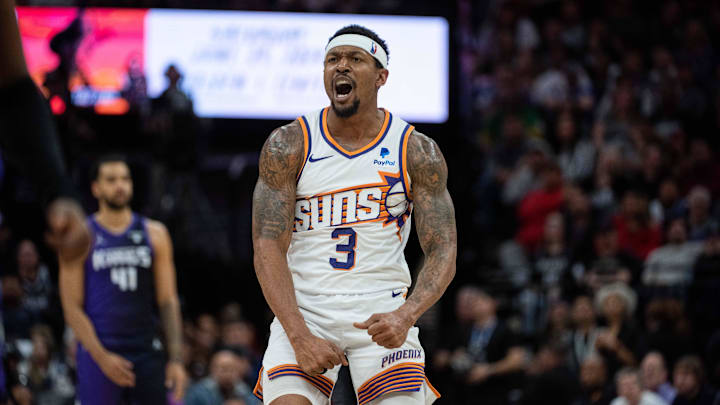 Phoenix Suns guard Bradley Beal (3) celebrates.