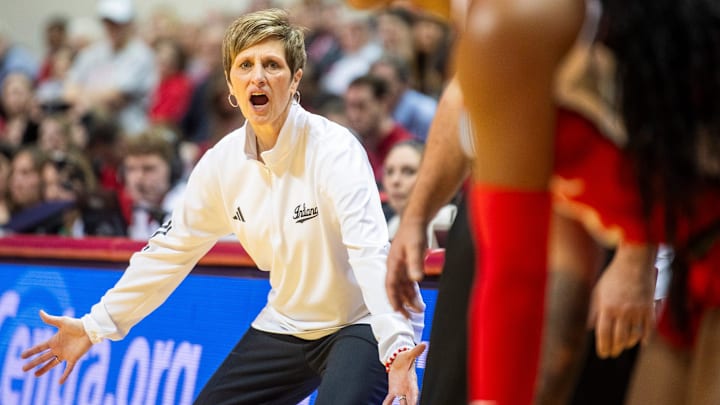 Indiana coach Teri Moren against Ohio State at Simon Skjodt Assembly Hall.
