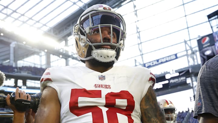 San Francisco 49ers defensive end Alex Barrett (58)