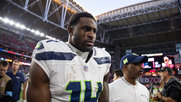 Seattle Seahawks wide receiver DK Metcalf (14) against the Arizona Cardinals at State Farm Stadium.