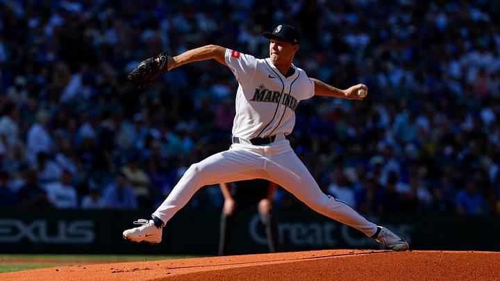 Aug 22, 2026; Seattle, Washington, USA; Seattle Mariners starting pitcher Kade Anderson (13) throws his first career Major League pitch during the first inning against the Chicago Cubs at T-Mobile Park. Mandatory Credit: Joe Nicholson-Imagn Images Aug 22, 2026; Seattle, Washington, USA; Seattle Mariners starting pitcher Kade Anderson (13) throws his first career Major League pitch during the first inning against the Chicago Cubs at T-Mobile Park. Mandatory Credit: Joe Nicholson-Imagn Images