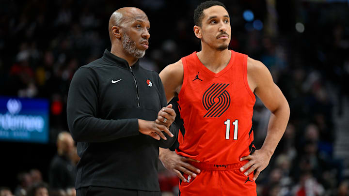 Chauncey Billups (left), Malcolm Brogdon; Portland Trail Blazers