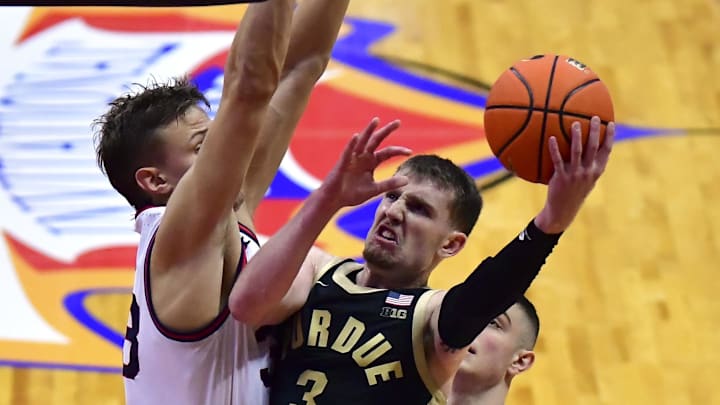 Nov 20, 2023; Honolulu, Hawaii, USA;  
Purdue Boilermakers guard Braden Smith (3) drives to the