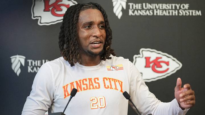 Jun 9, 2026; Kansas City, MO, USA; Kansas City Chiefs defensive back Nohl Williams (20) speaks to media members during a short press conference after the Kansas City Chiefs mandatory mini-camp. Mandatory Credit: Denny Medley-Imagn Images Jun 9, 2026; Kansas City, MO, USA; Kansas City Chiefs defensive back Nohl Williams (20) speaks to media members during a short press conference after the Kansas City Chiefs mandatory mini-camp. Mandatory Credit: Denny Medley-Imagn Images